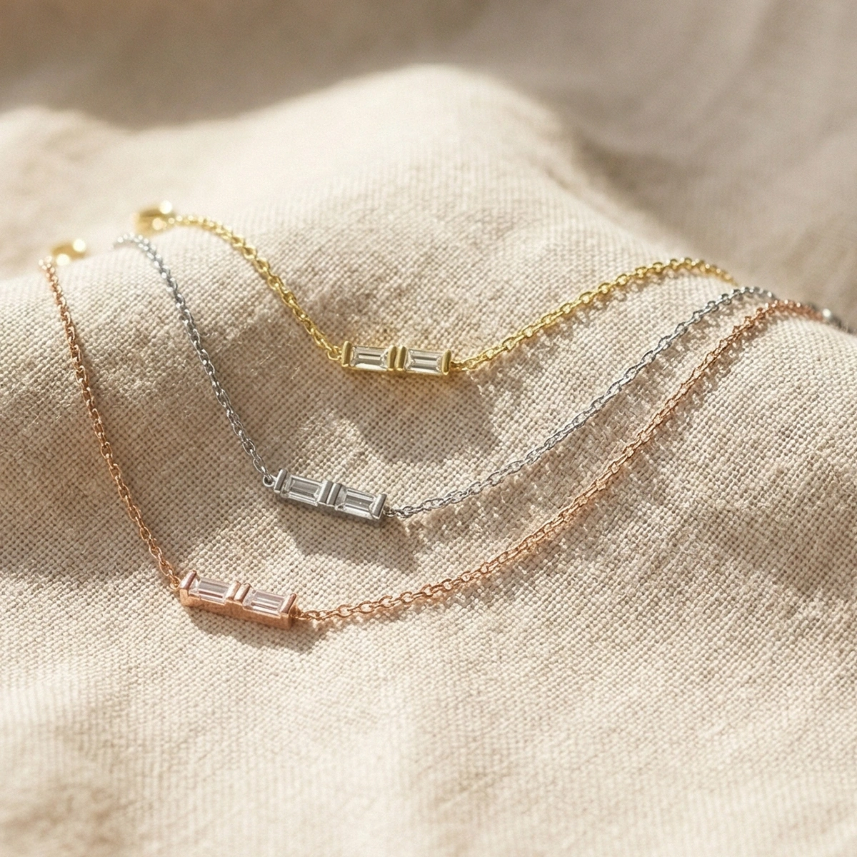 Baget Taşın Zarifliği Altın Bileklik