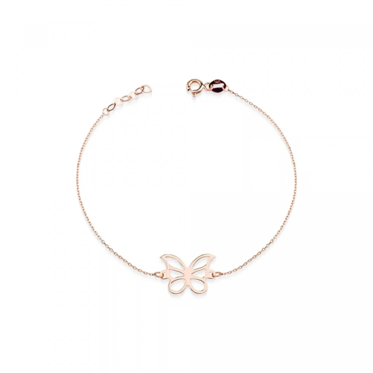 Bahar Kelebeği Plaka Altın Bileklik