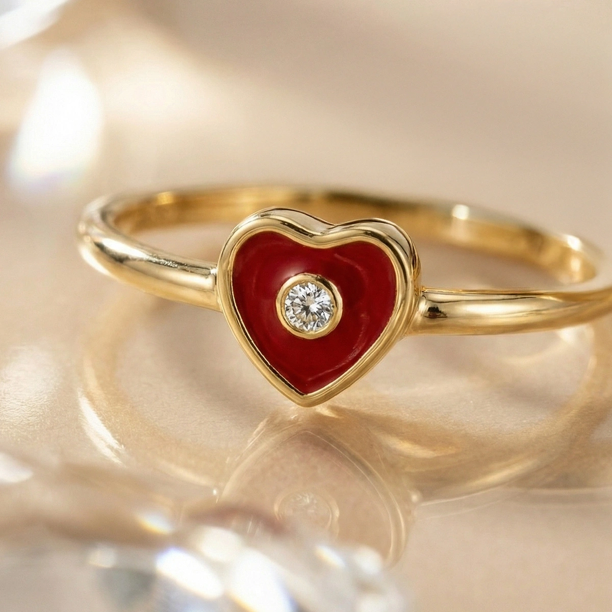 Kalbimin Merkezi Mineli Pırlanta Yüzük