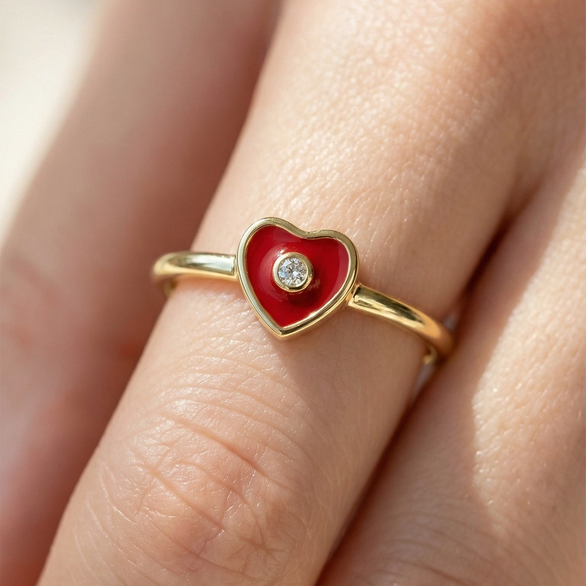 Kalbimin Merkezi Mineli Pırlanta Yüzük