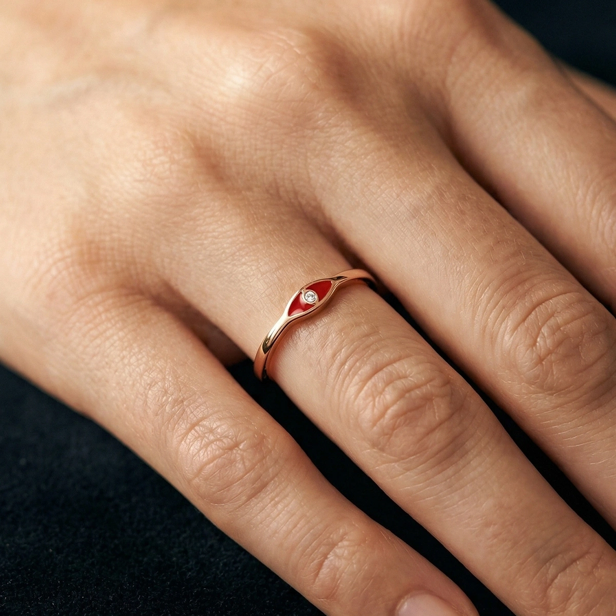 Göz Mineli Pırlanta Yüzük