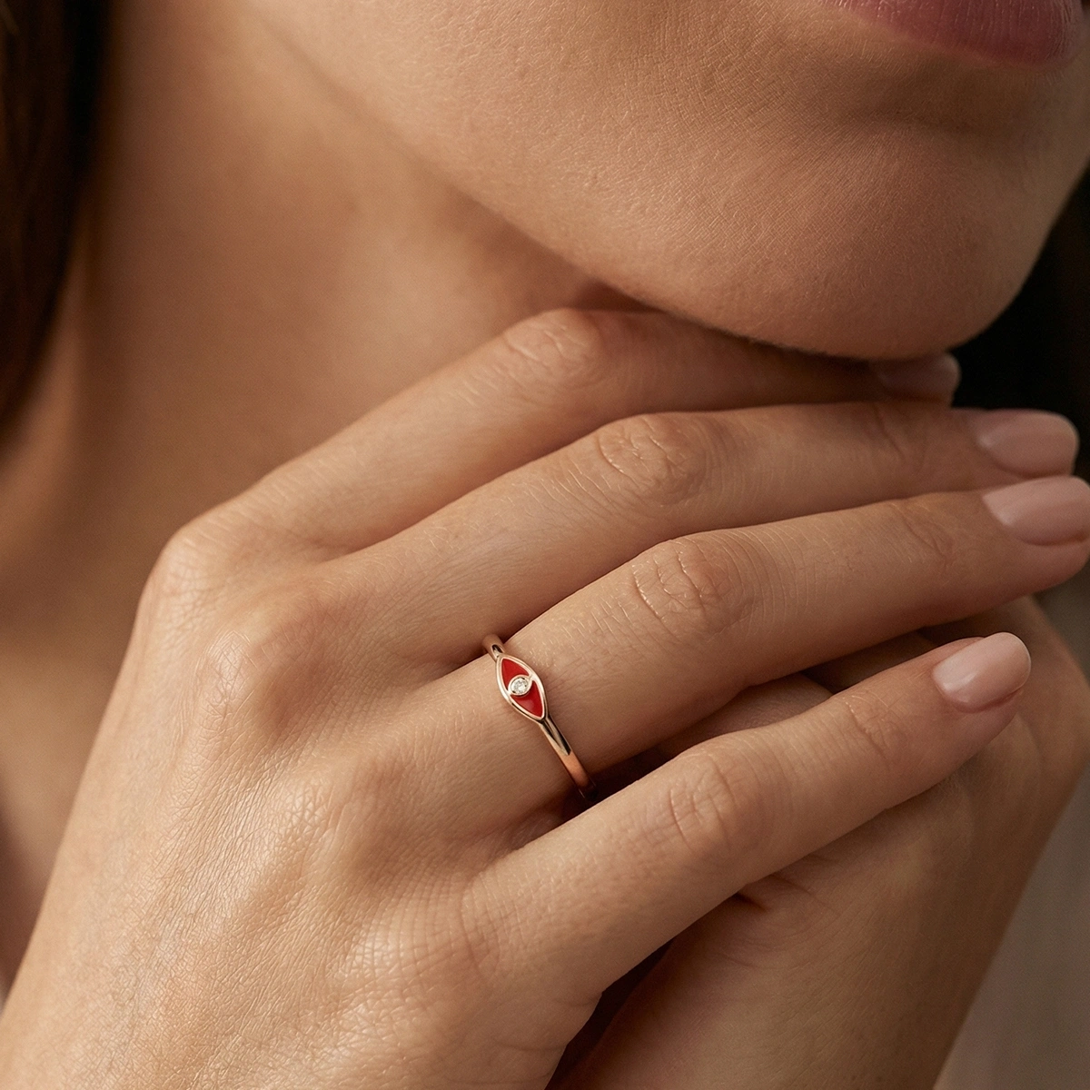 Göz Mineli Pırlanta Yüzük