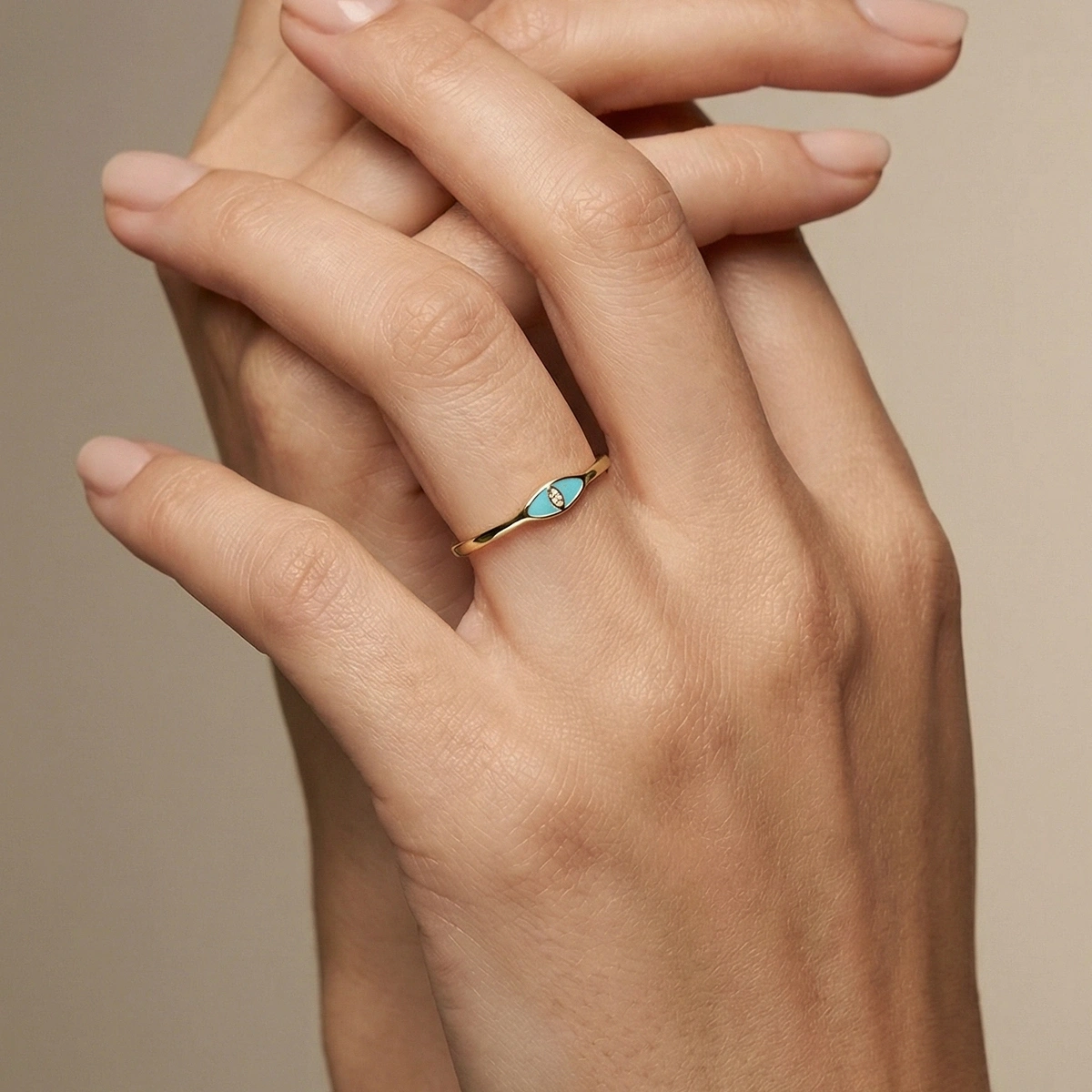 Göz Mineli Pırlanta Yüzük