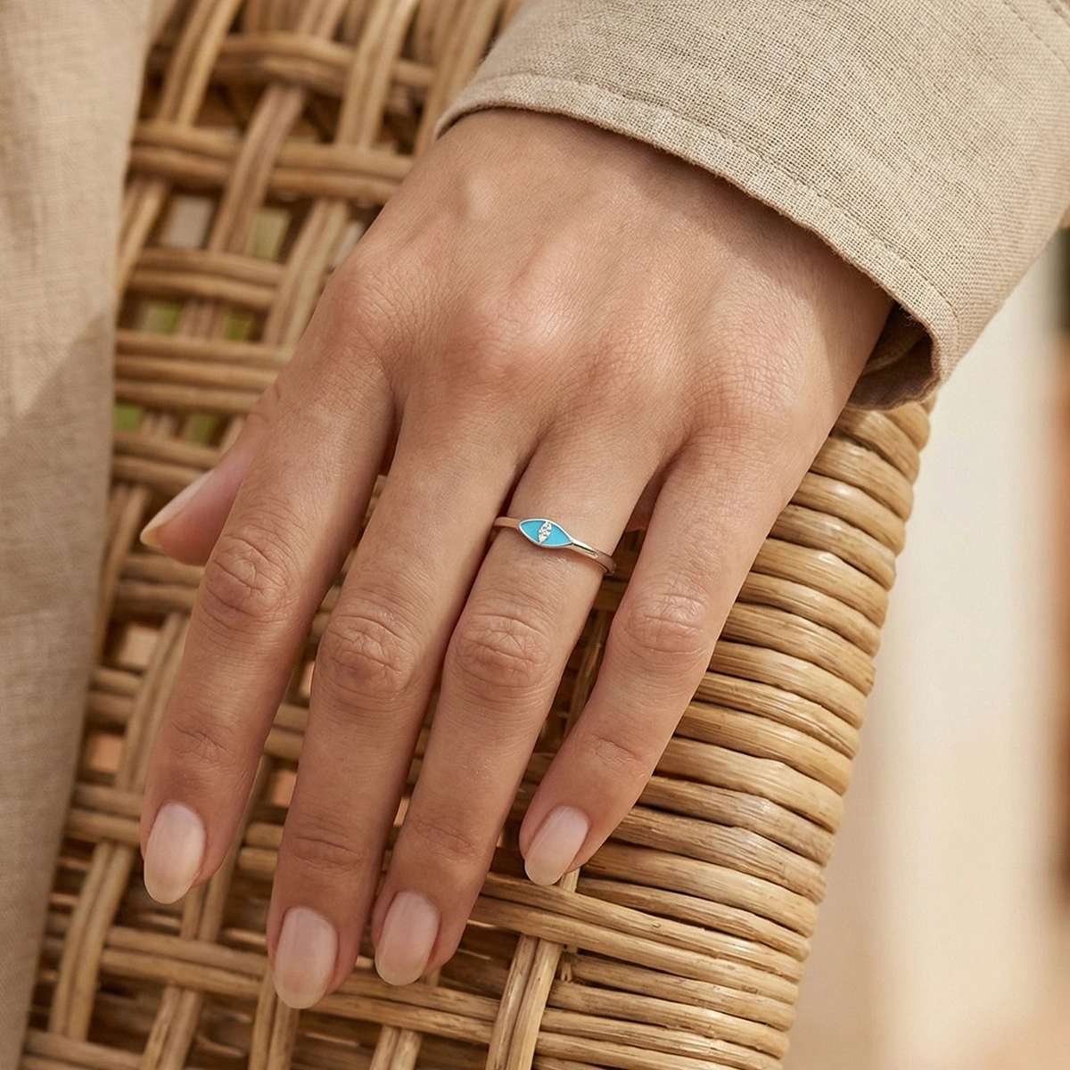 Göz Mineli Pırlanta Yüzük