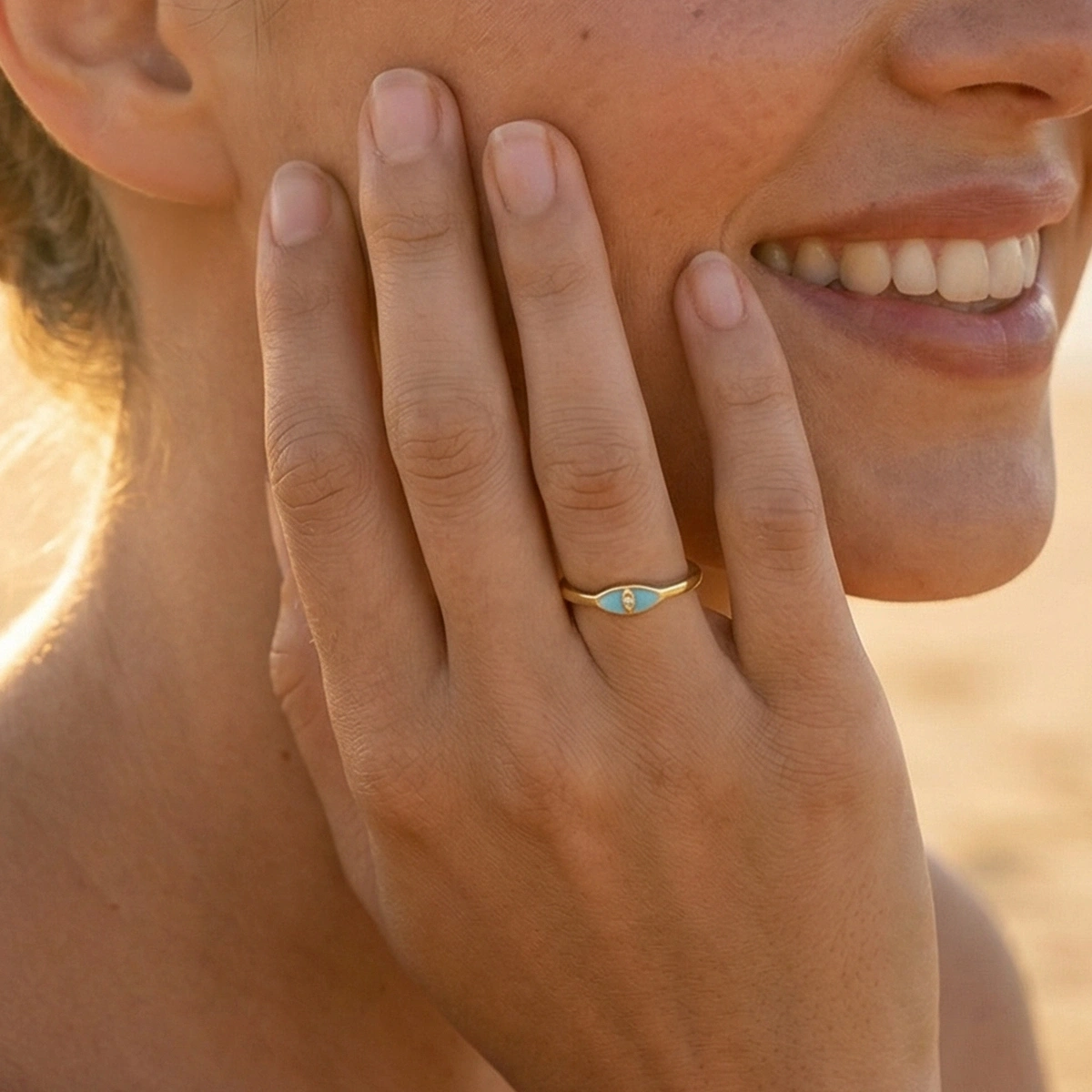 Göz Mineli Pırlanta Yüzük