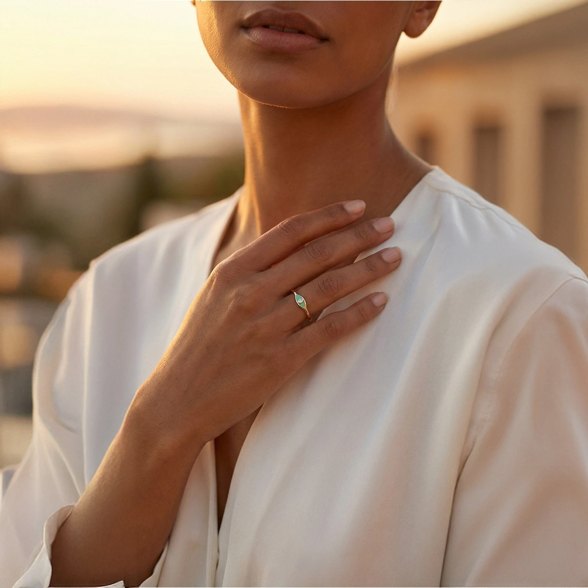 Göz Mineli Pırlanta Yüzük