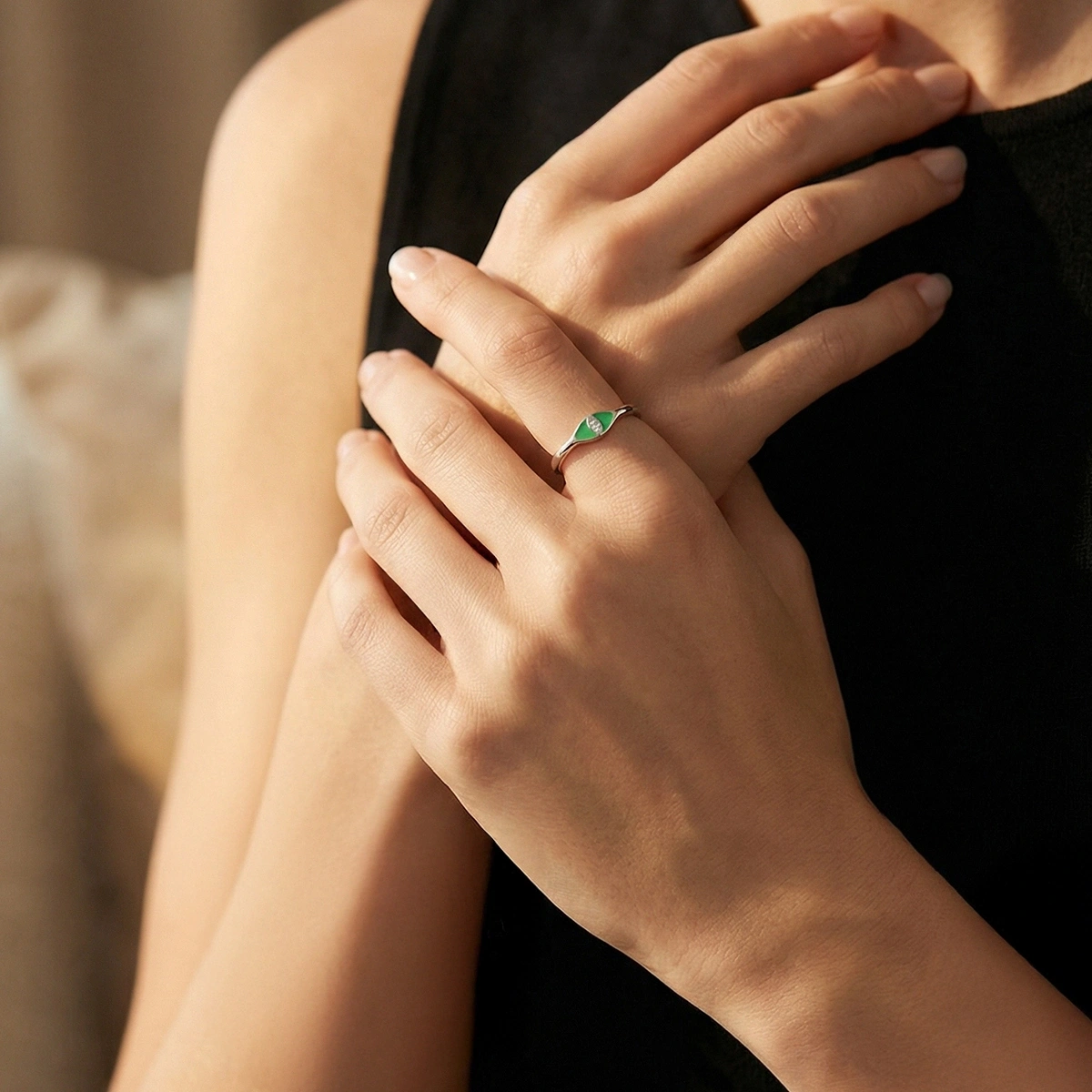 Göz Mineli Pırlanta Yüzük