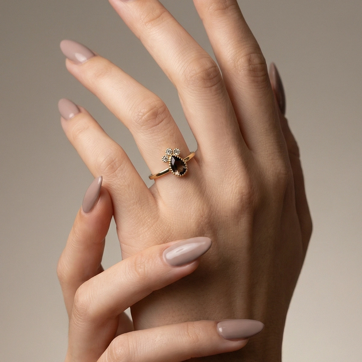 Badem Damla Taşlı Diamantring