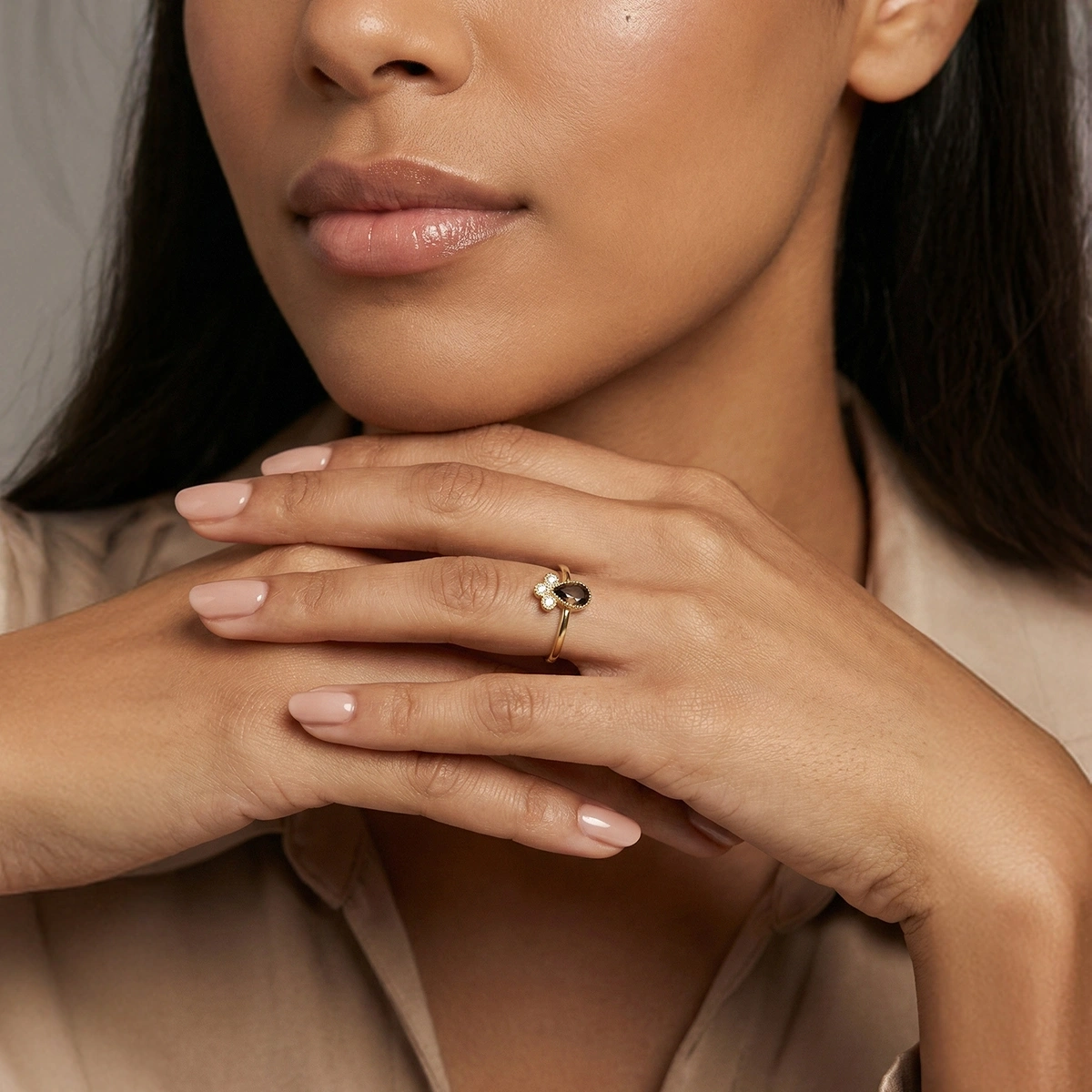 Badem Damla Taşlı Diamantring