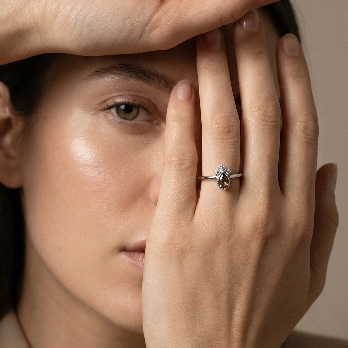 Badem Damla Taşlı Diamantring