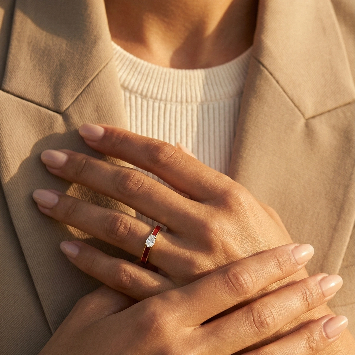 Candy Mineli Markiz Pırlanta Yüzük