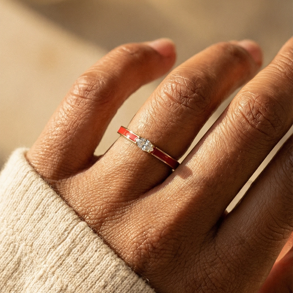 Candy Mineli Markiz Pırlanta Yüzük