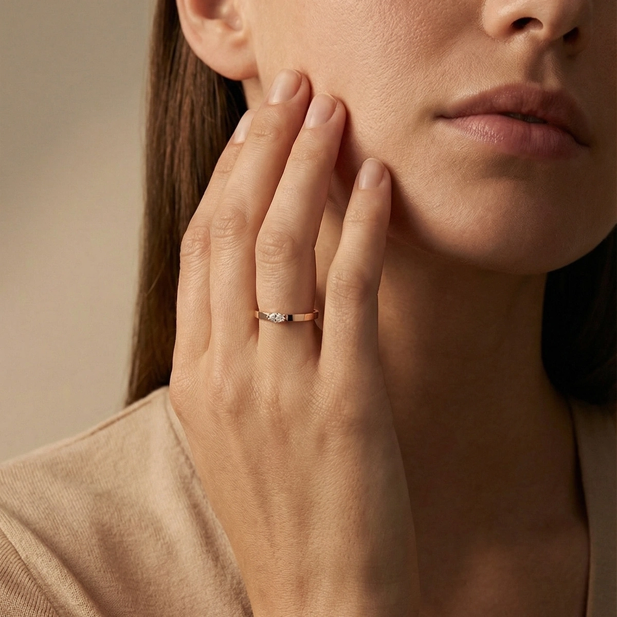 Candy Mineli Markiz Pırlanta Yüzük