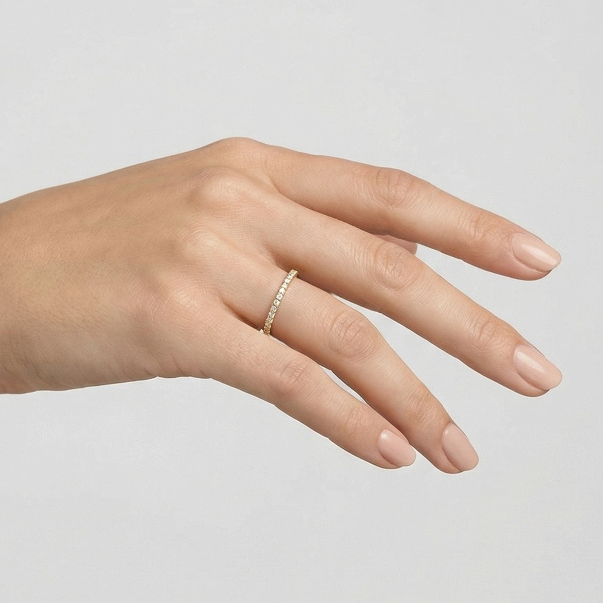 Zarif Yarım Tur Pırlanta Yüzük