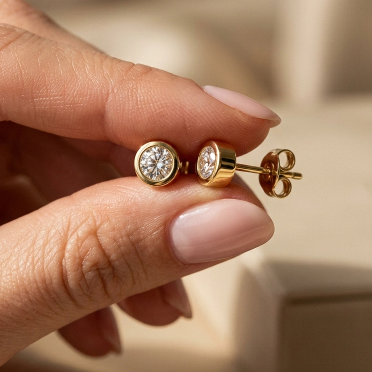 0,05 ct Moren Tektaş Pırlanta Küpe