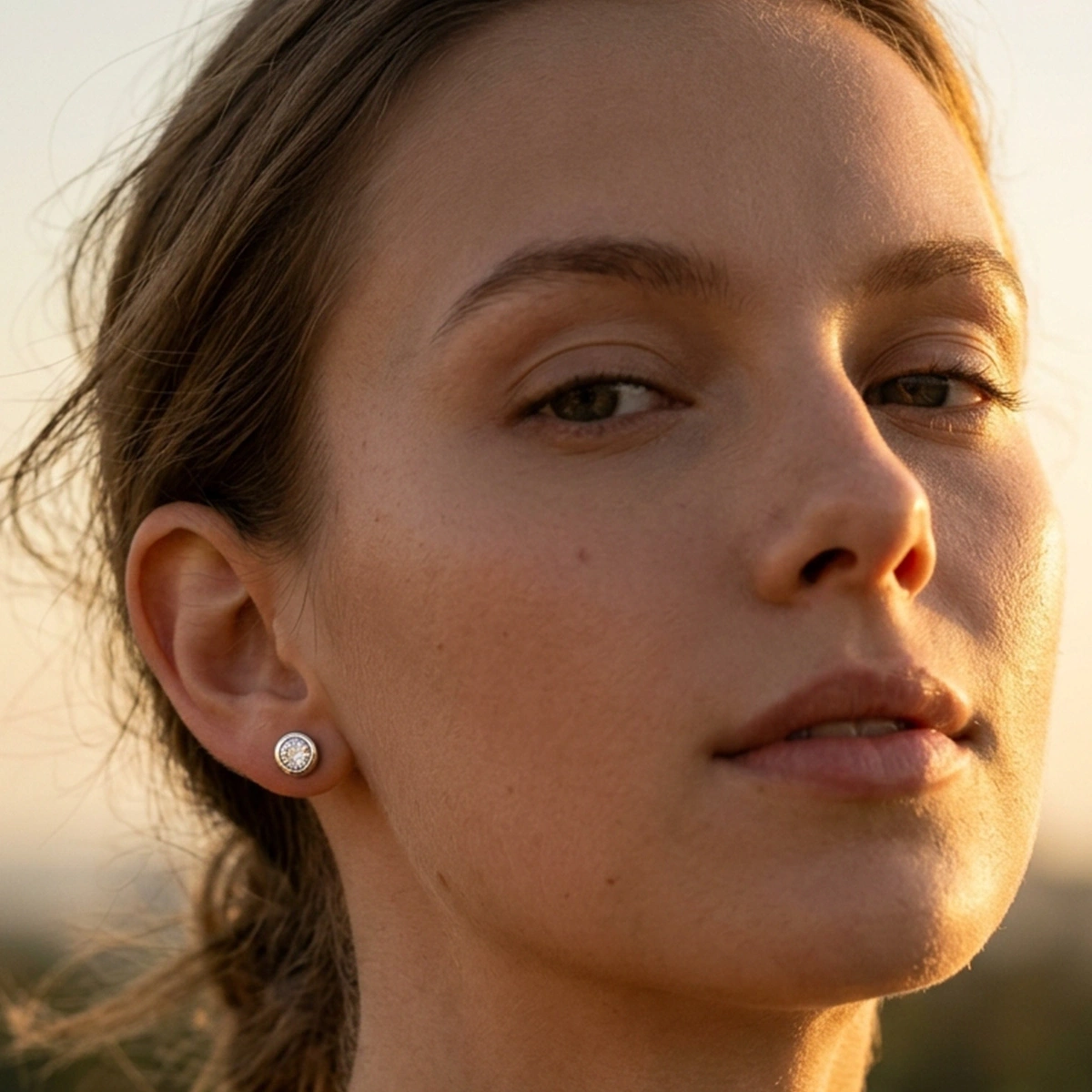 0,05 ct Moren Tektaş Pırlanta Küpe