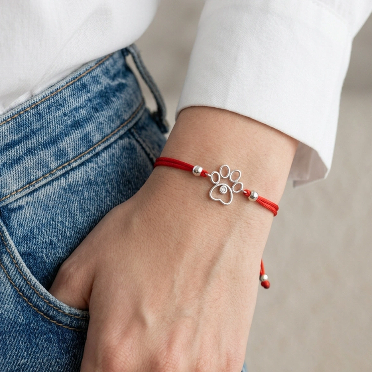 Tektaş Pırlantalı Pati Bileklik