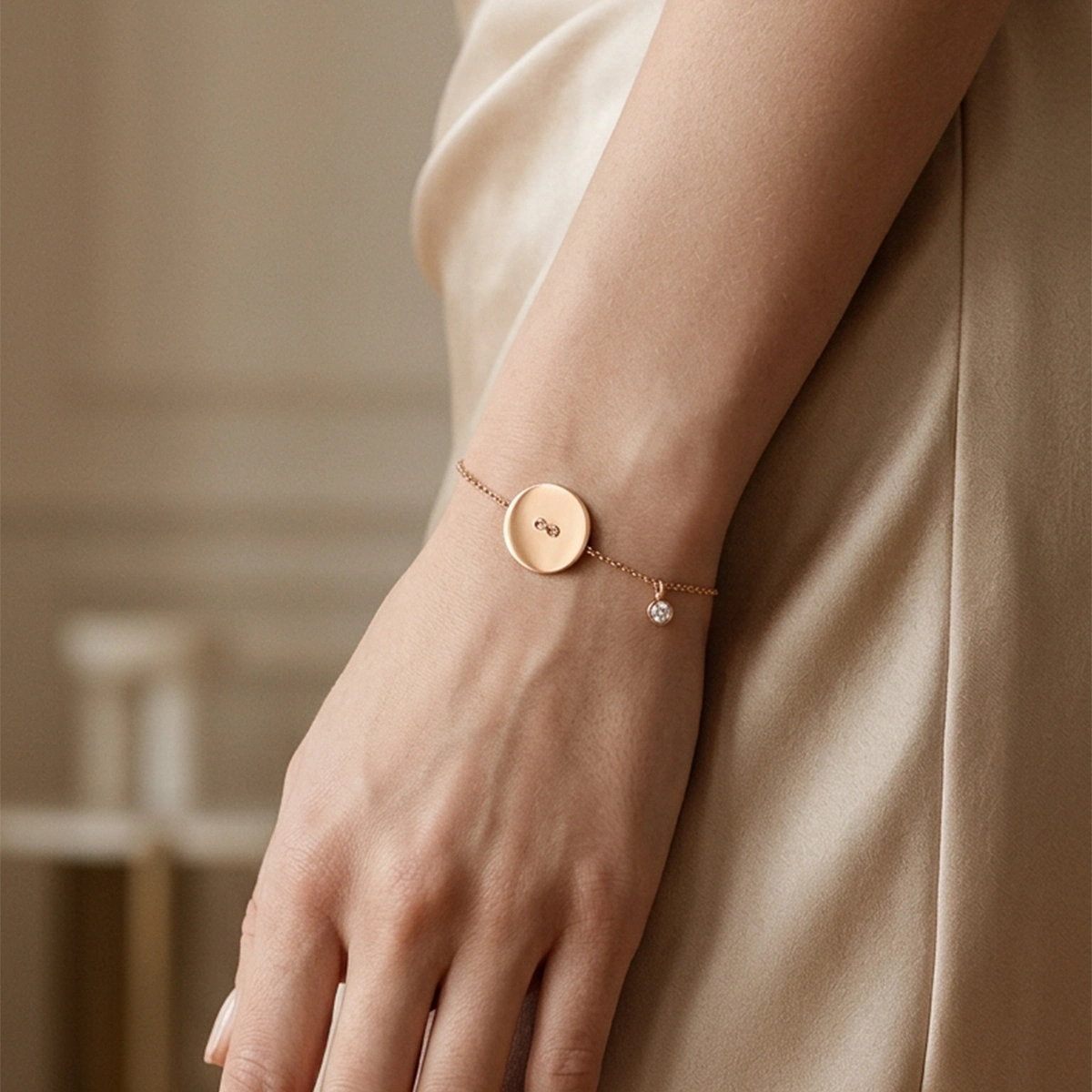 Yuvarlak Lazer Kesim Pırlanta Bileklik