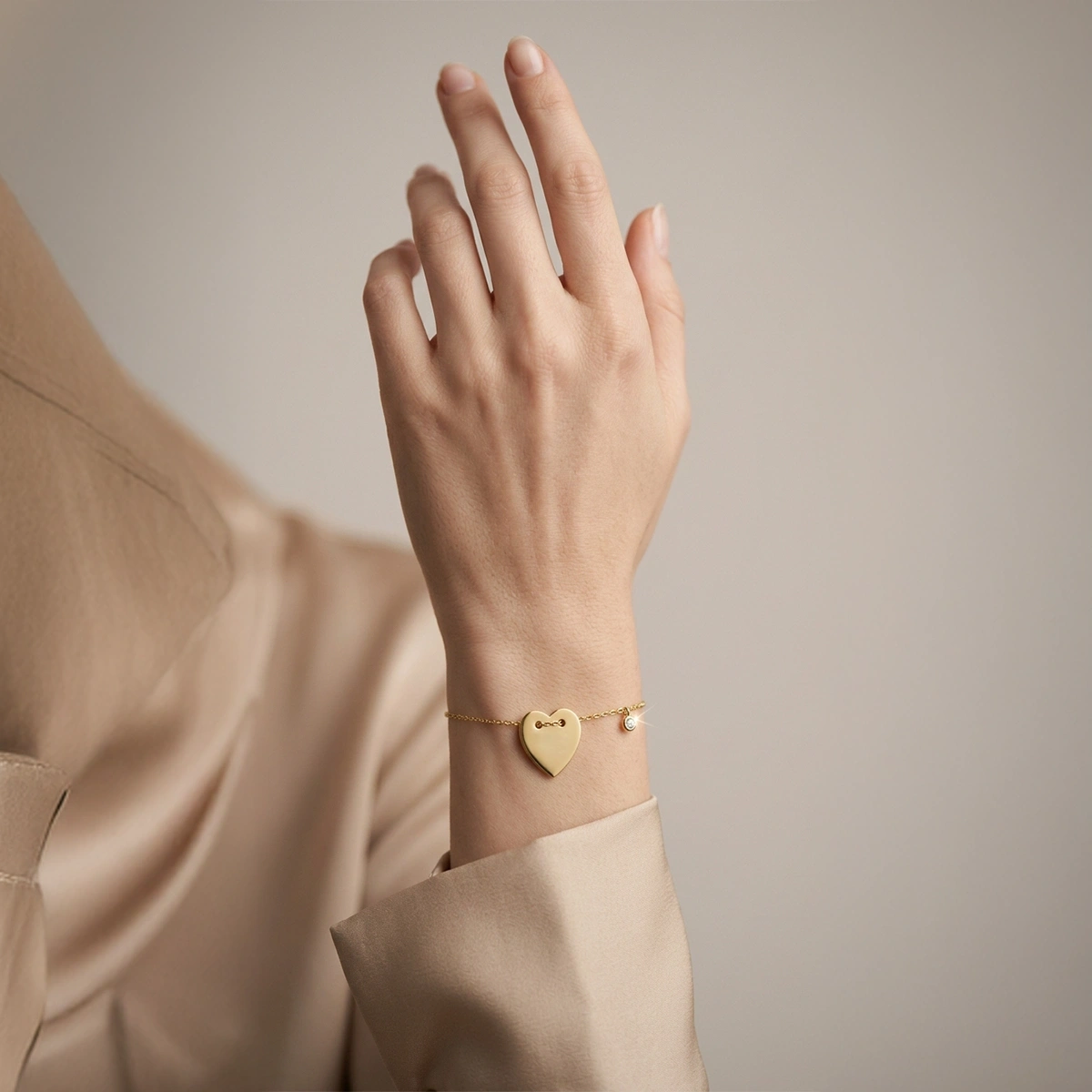 Kalp Pırlanta Bileklik