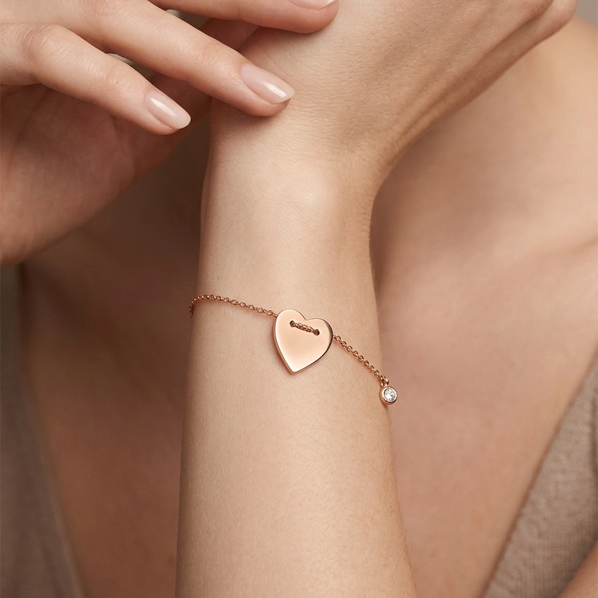 Kalp Pırlanta Bileklik