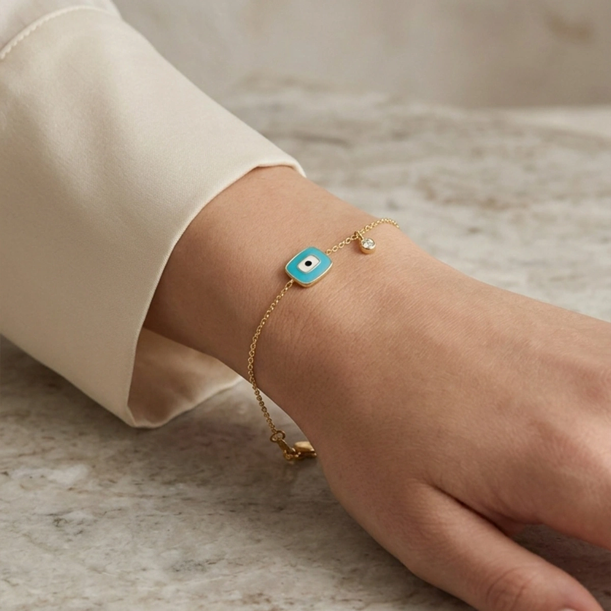 Nazar Mineli Pırlanta Bileklik