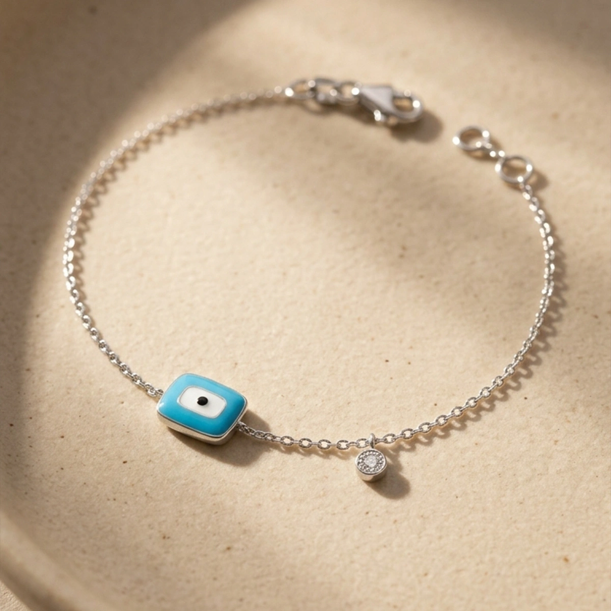 Nazar Mineli Pırlanta Bileklik
