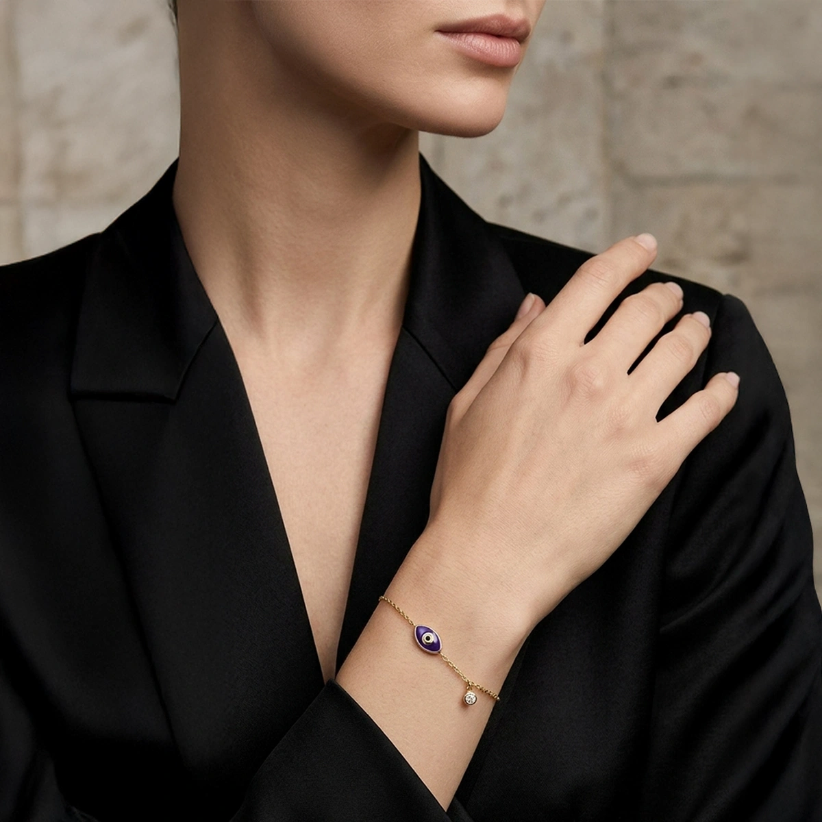 Nazar Eye Enamel Diamond Bracelet