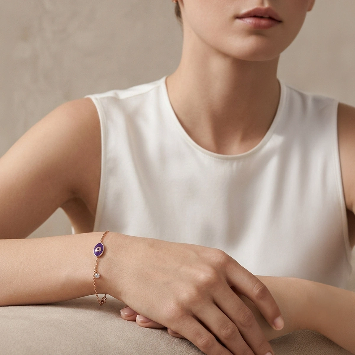 Nazar Eye Enamel Diamond Bracelet