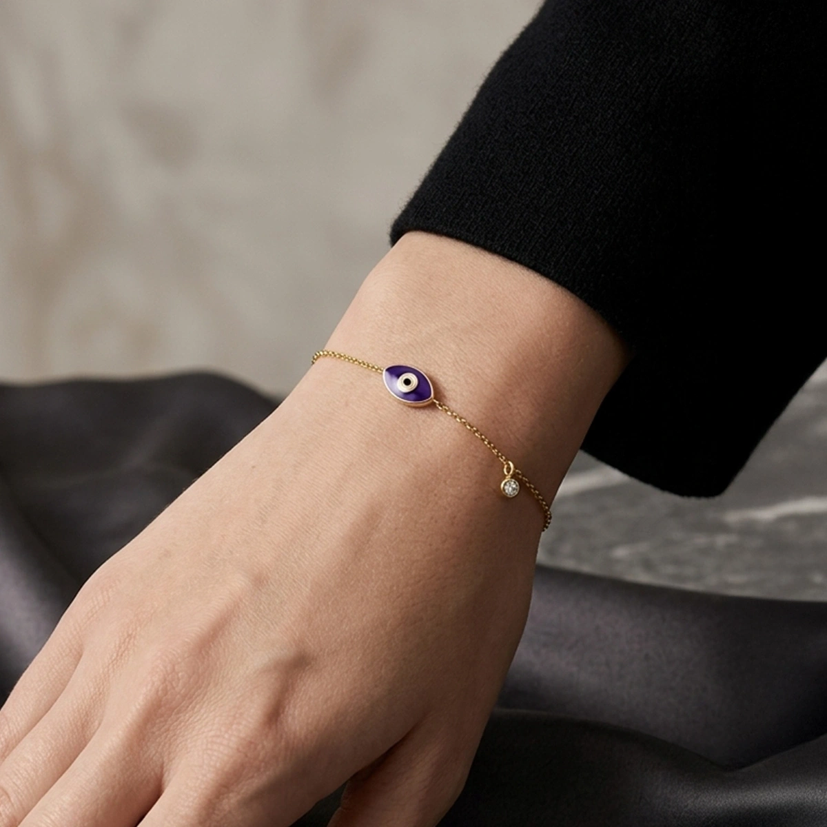 Nazar Eye Enamel Diamond Bracelet