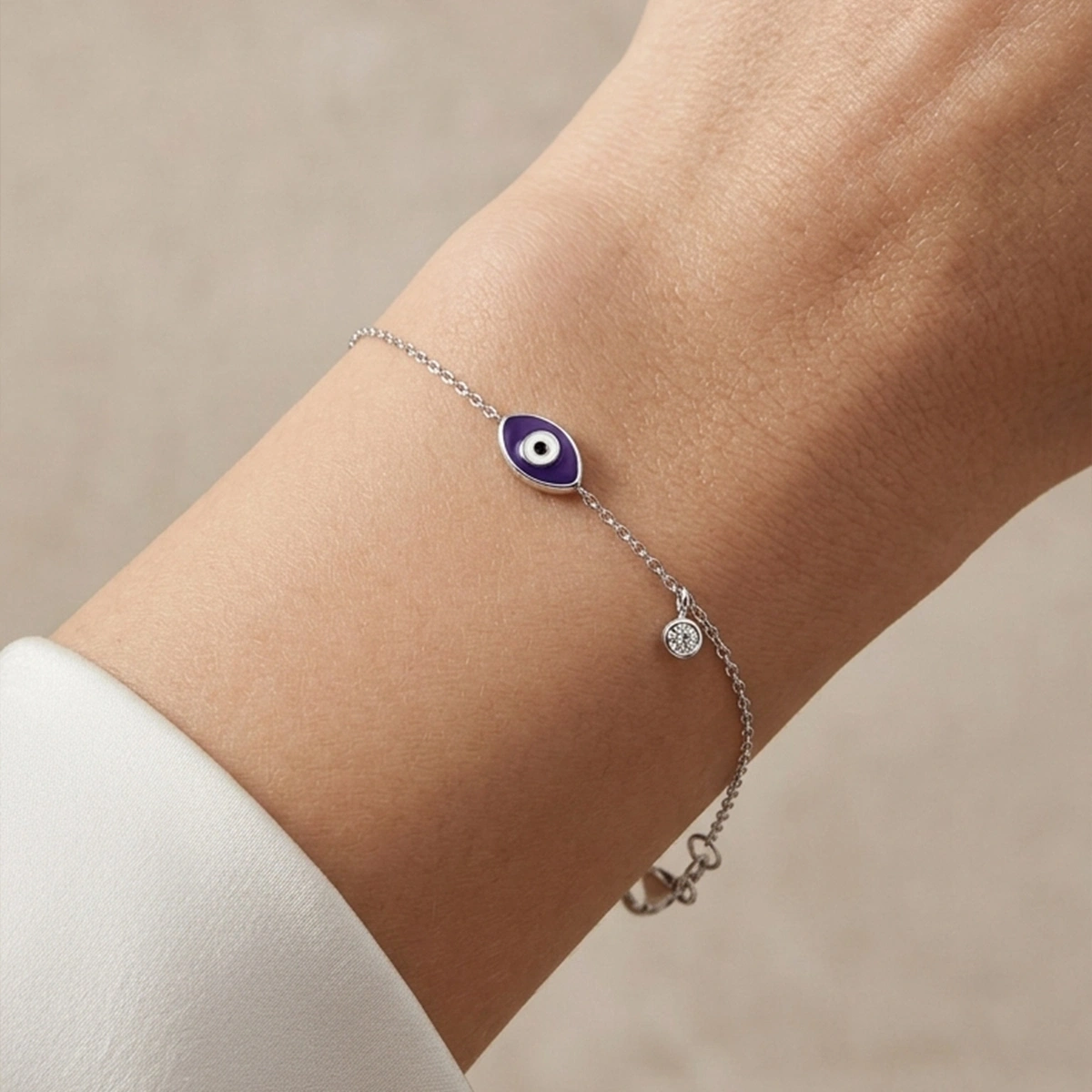 Nazar Eye Enamel Diamond Bracelet
