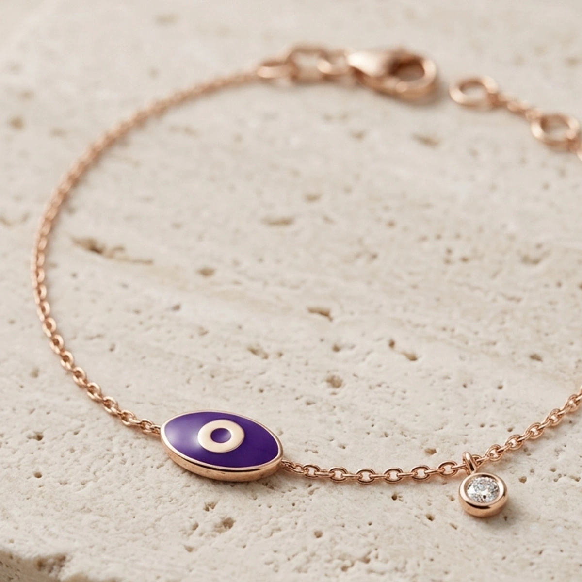 Nazar Eye Enamel Diamond Bracelet