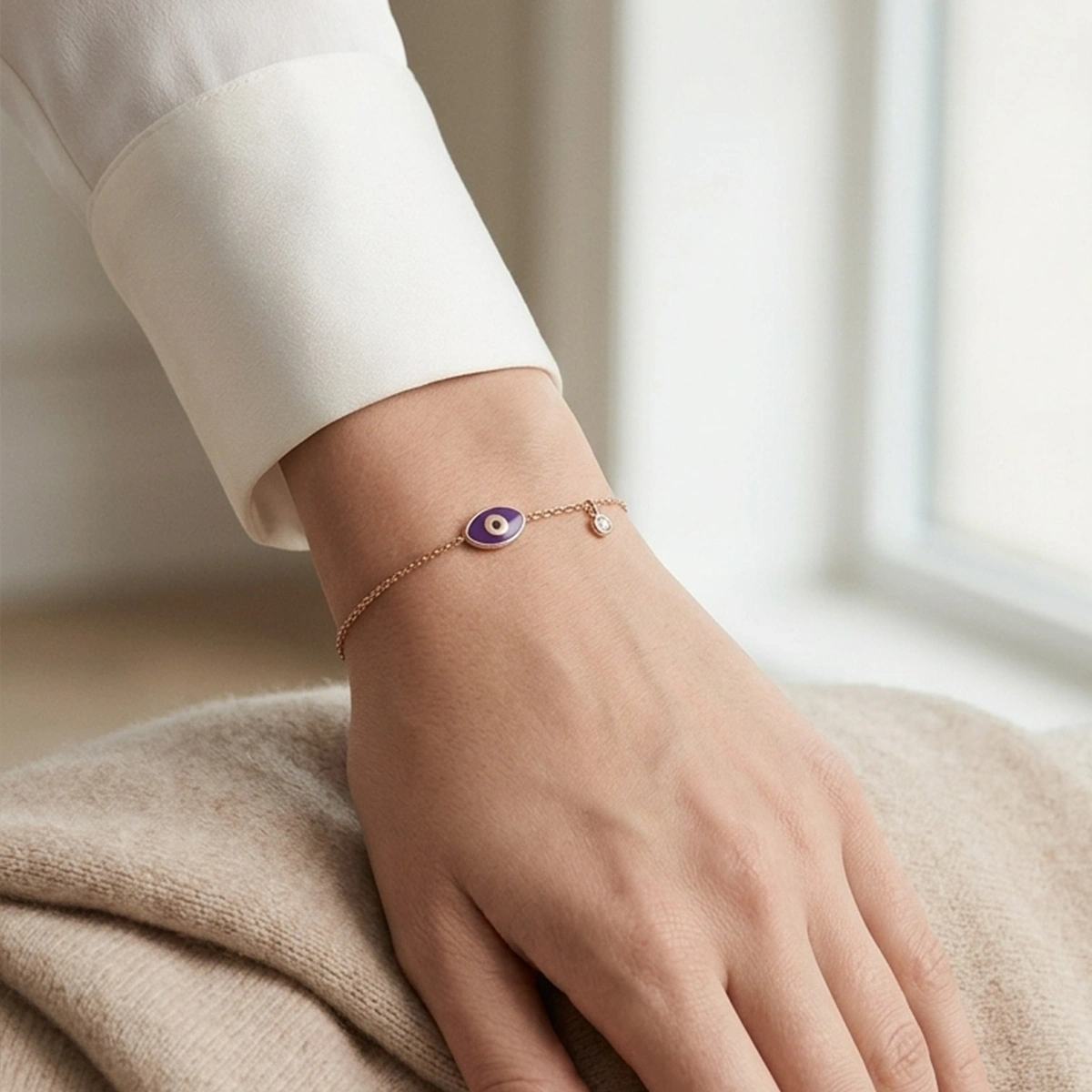 Nazar Eye Enamel Diamond Bracelet