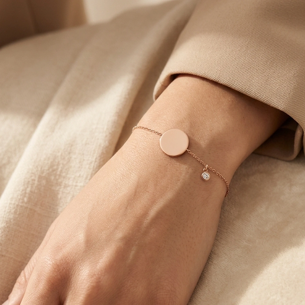 Round Tag Diamond Bracelet