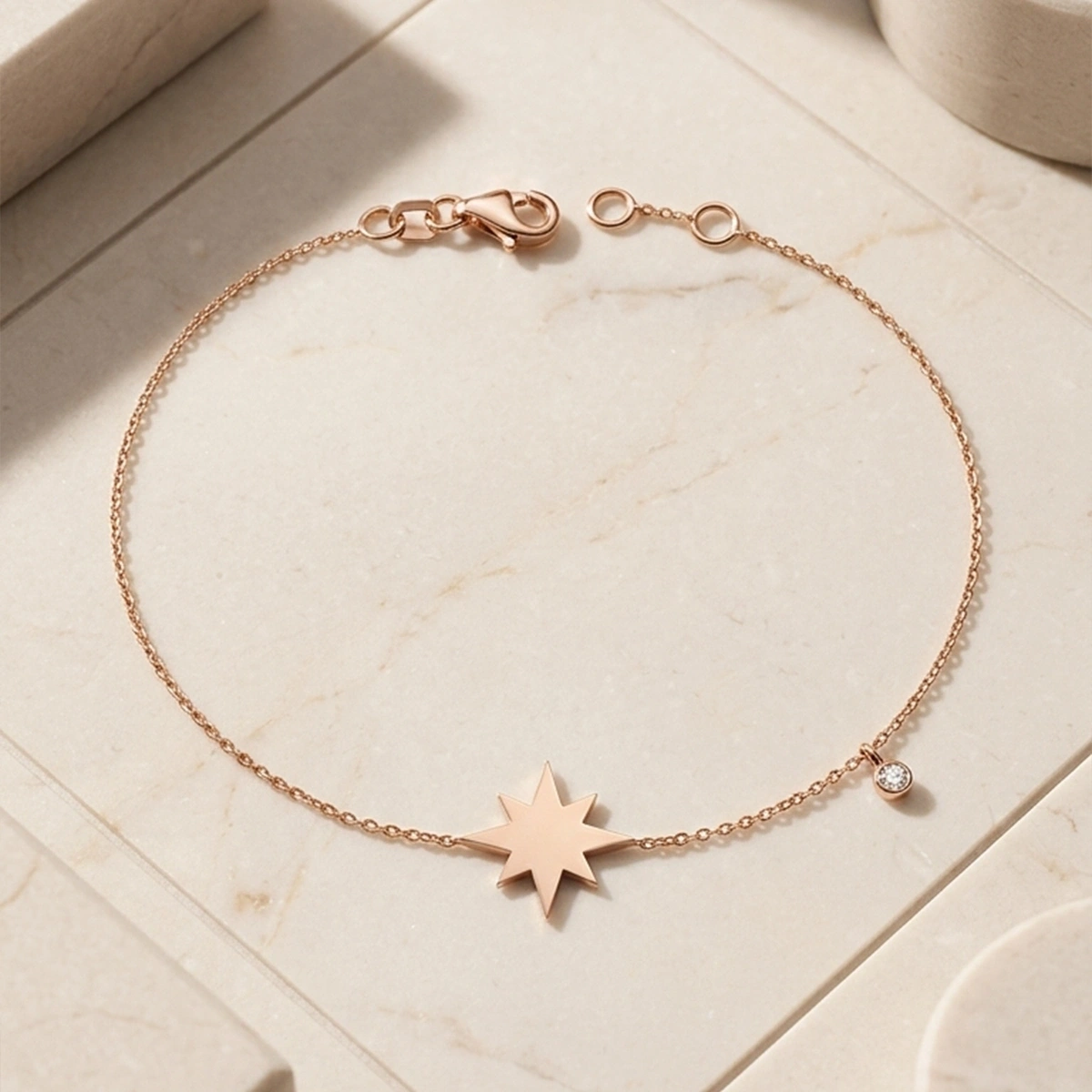 Eight-Pointed Star Diamond Bracelet