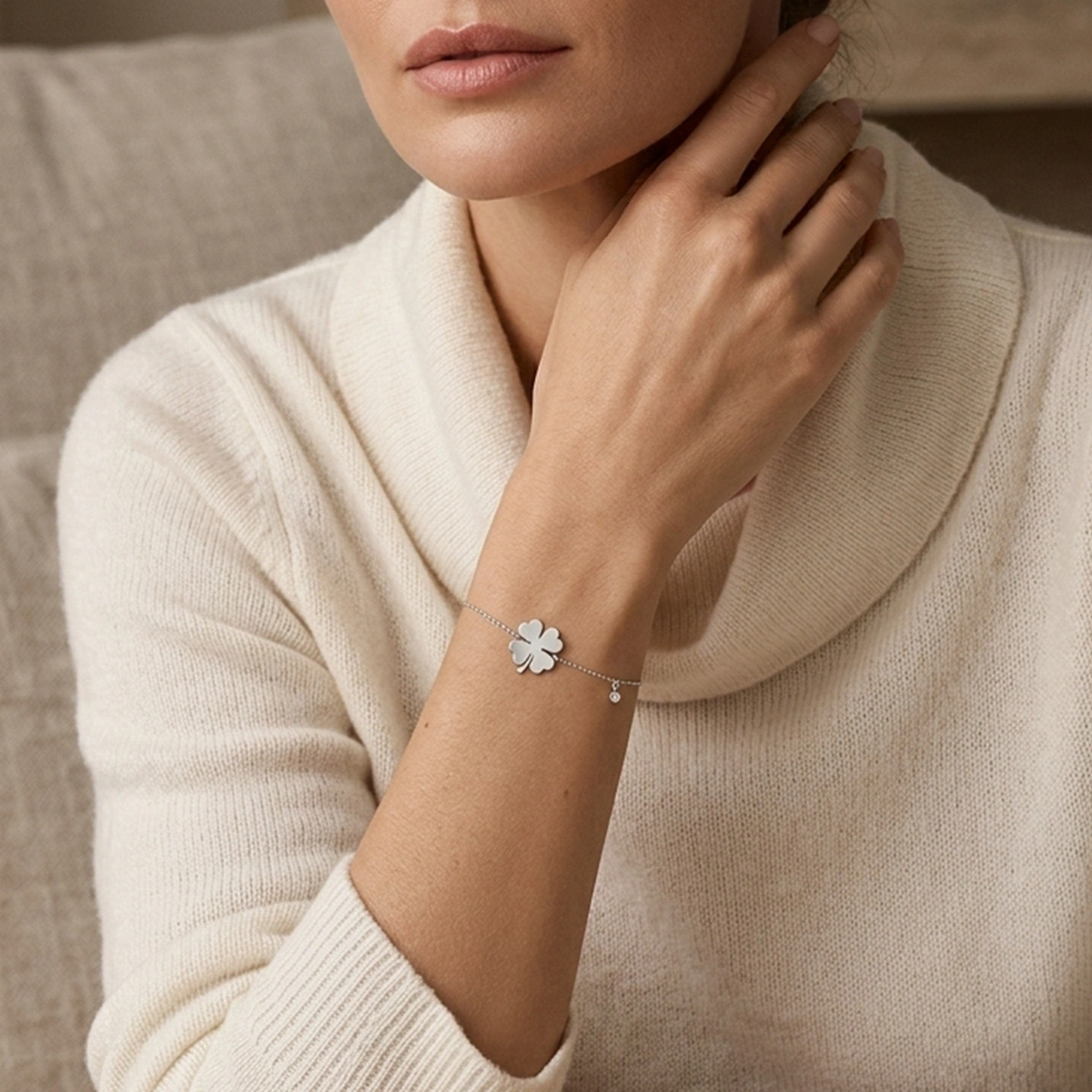 Four-Leaf Clover Diamond Bracelet