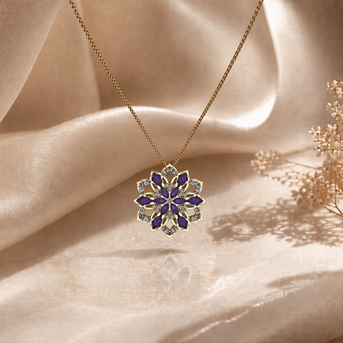 Taç Çakrası Altın Kolye