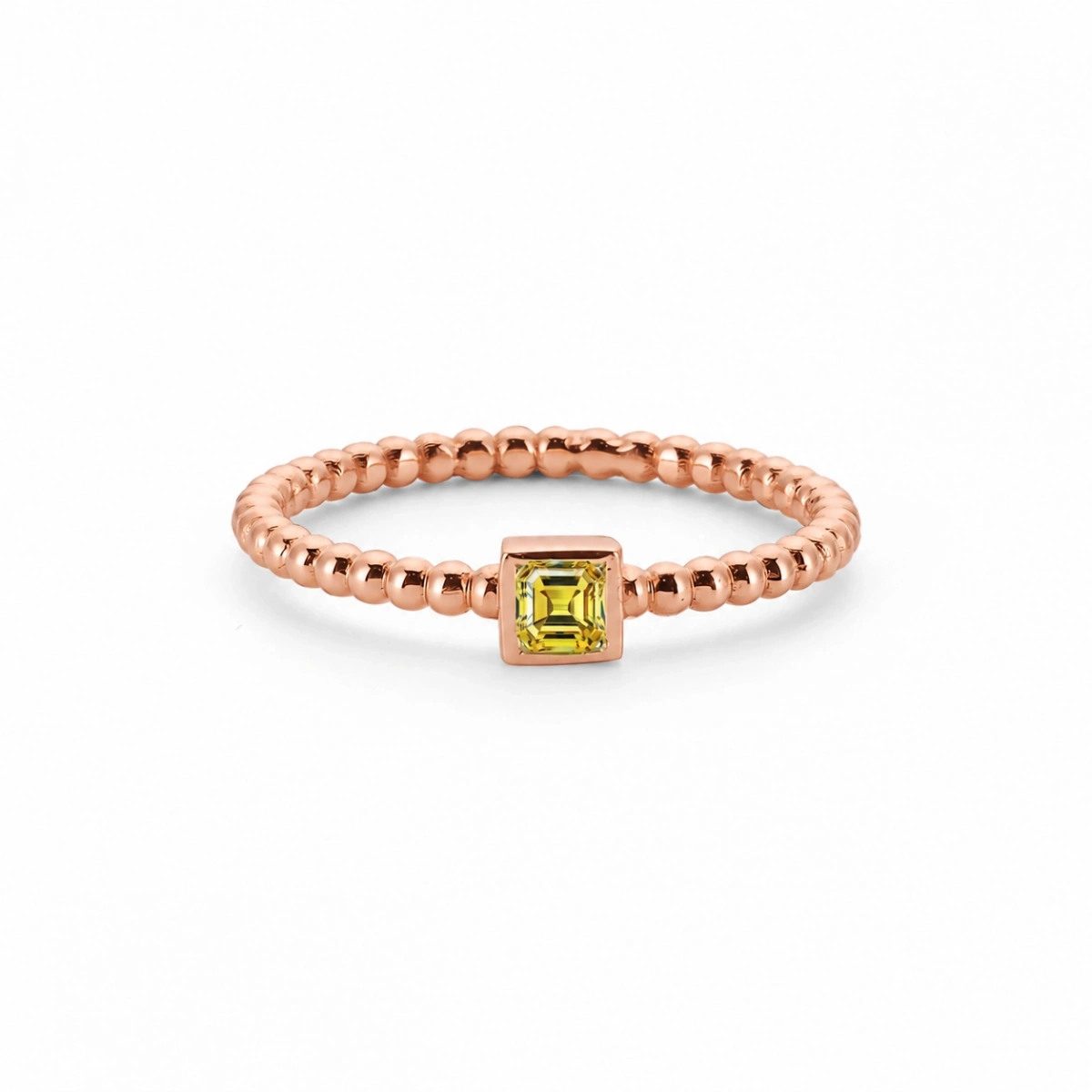 Ring aus Gold mit buntem gelbem Prinzess-Stein