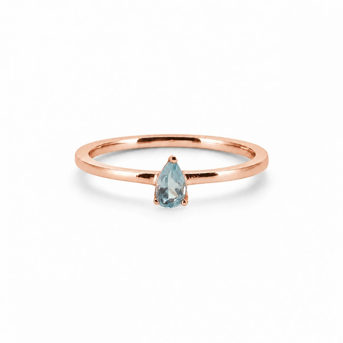 Bunter Eistropfen mit blauem Stein aus Goldring