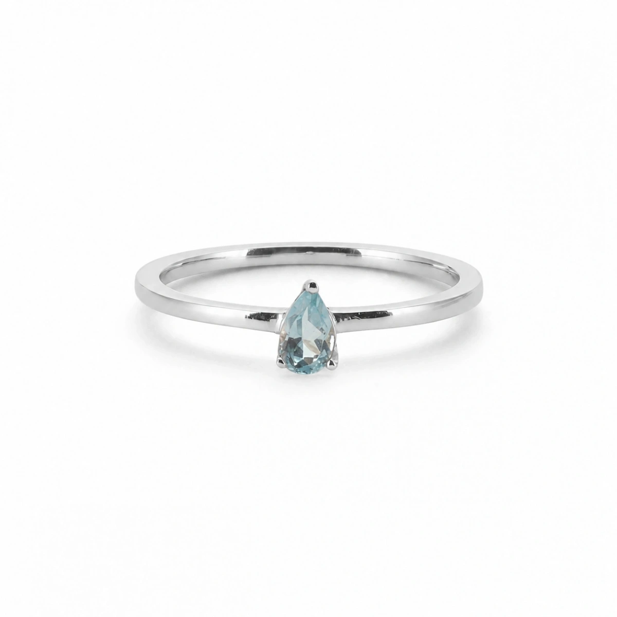 Bunter Eistropfen mit blauem Stein aus Goldring