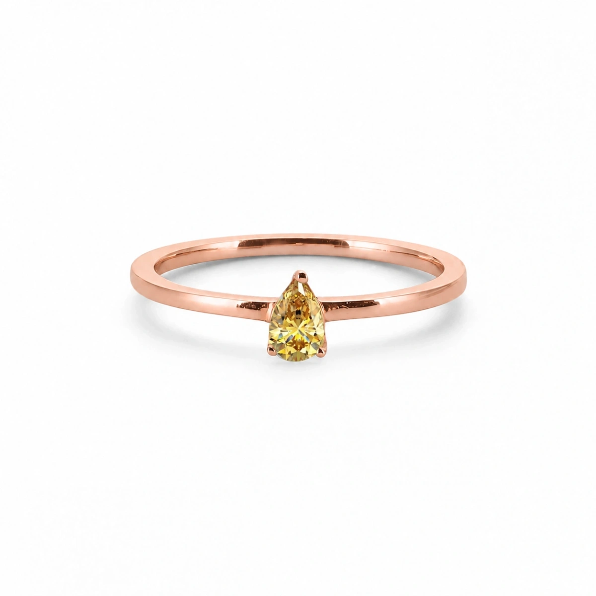 Ring aus Gold mit farbigem gelbem Tropfenstein