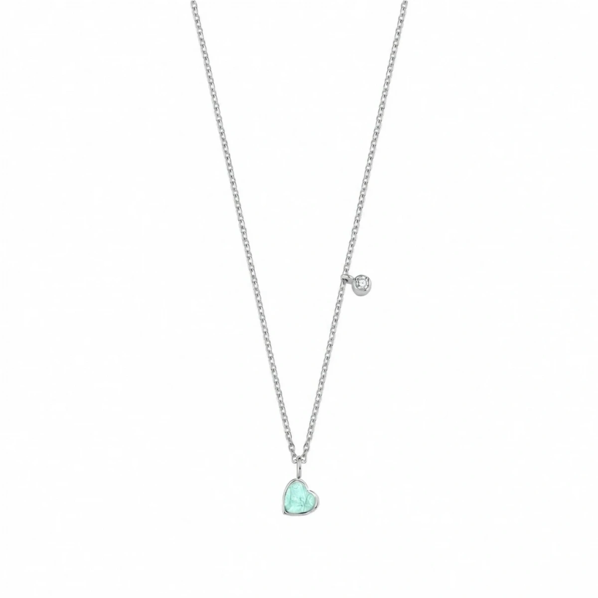 Enamel Heart Diamond Necklace