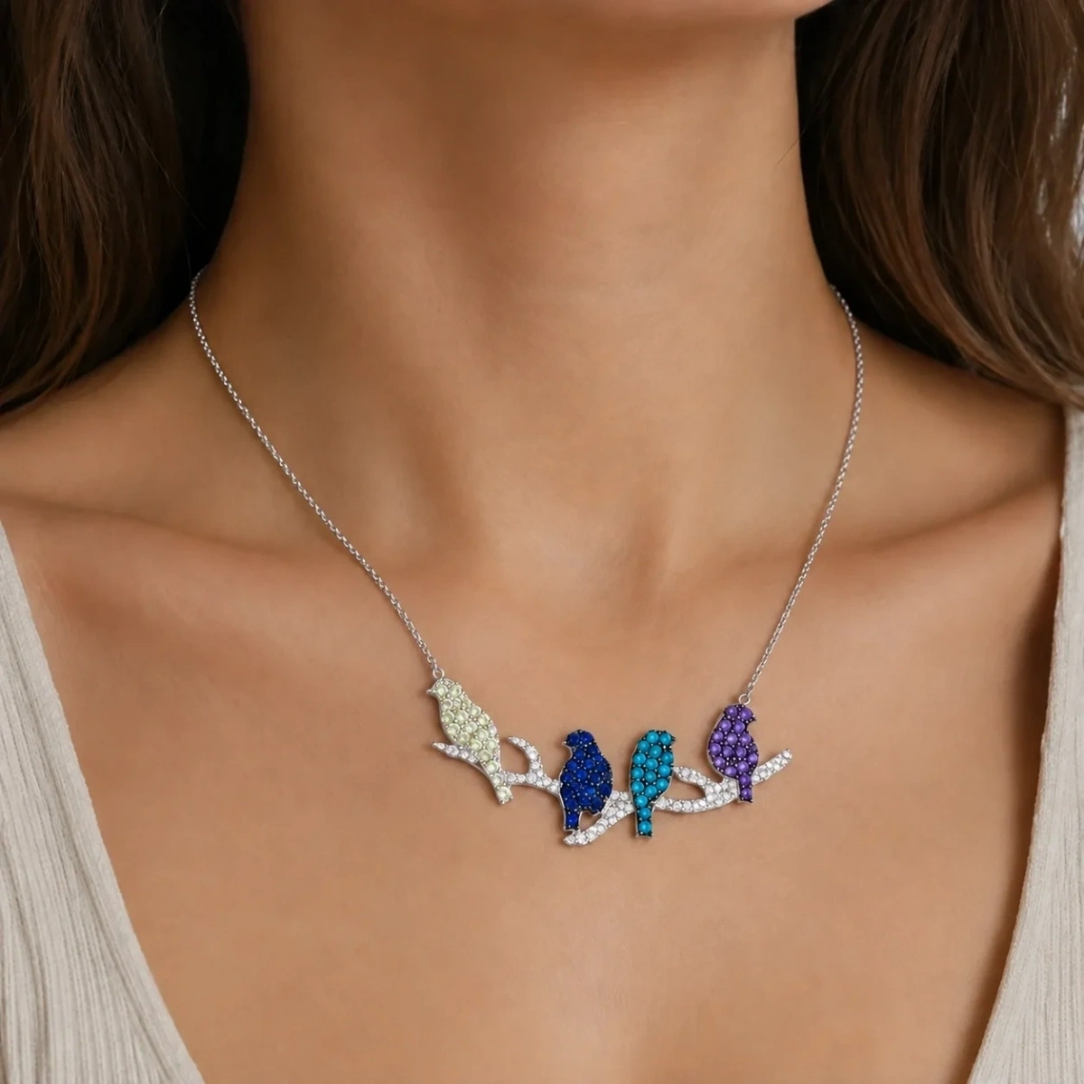 Budgerigar Silver Necklace