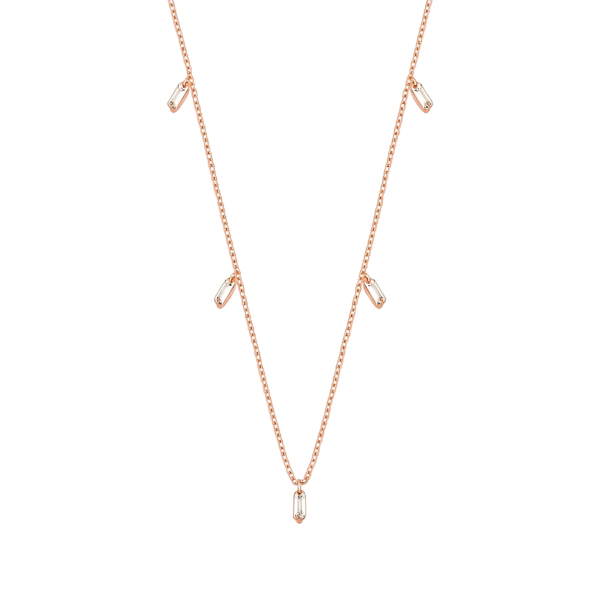 Baget Taş Sallantılı Altın Zincir Kolye