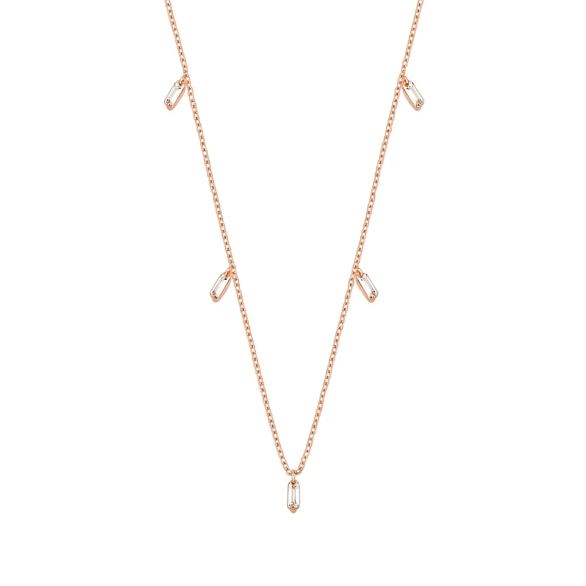 Baget Taş Sallantılı Altın Zincir Kolye