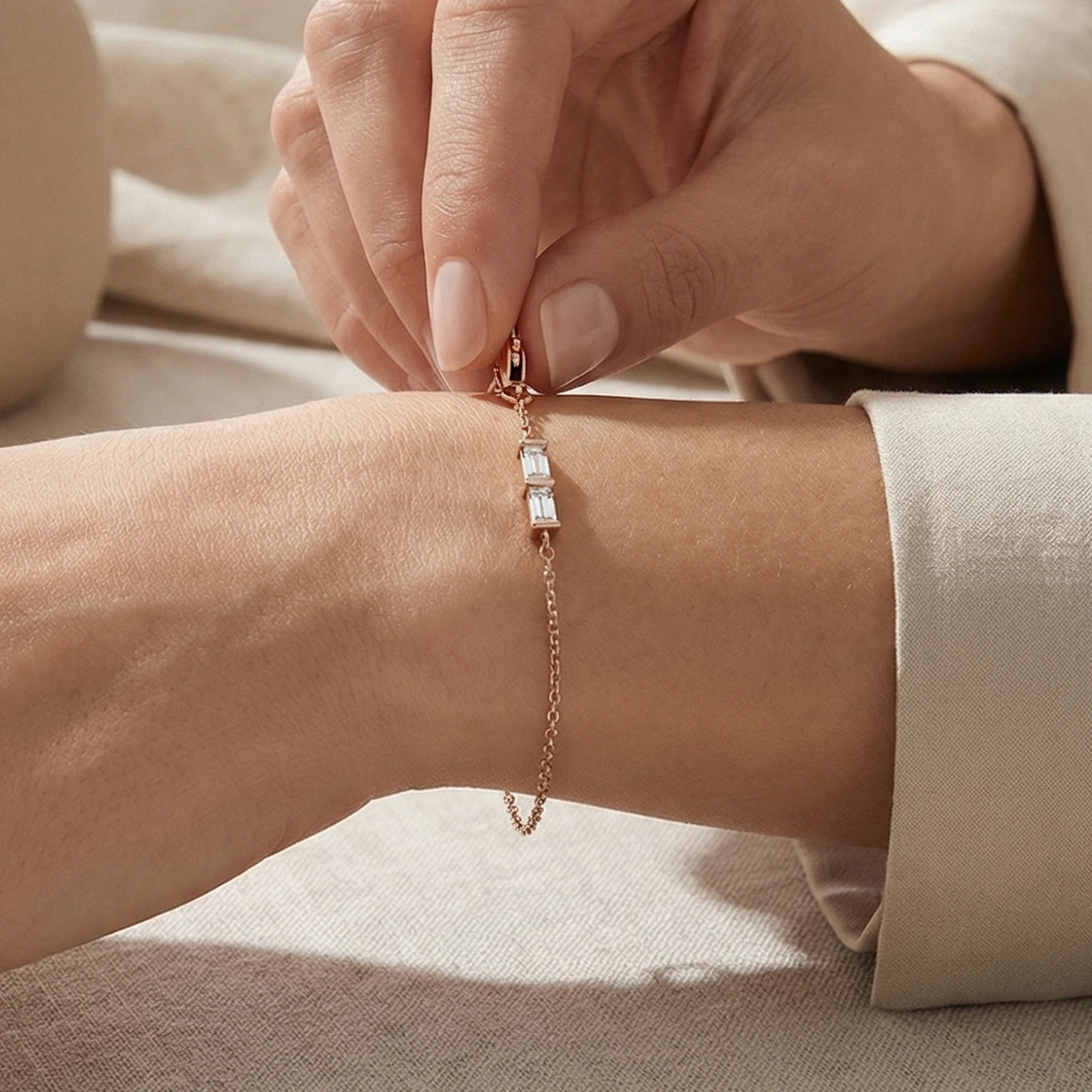 Baget Taşın Zarifliği Altın Bileklik