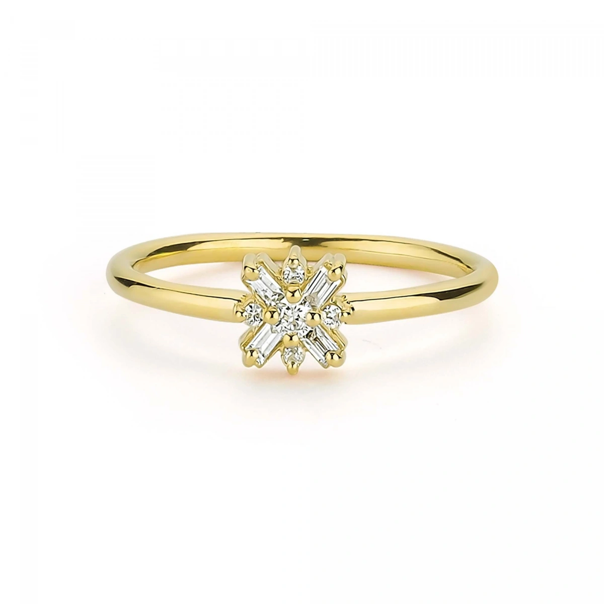 Baget Taşlı Kartanesi Altın Yüzük