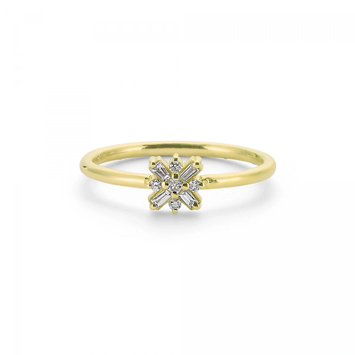 Baget Taşlı Kartanesi Altın Yüzük