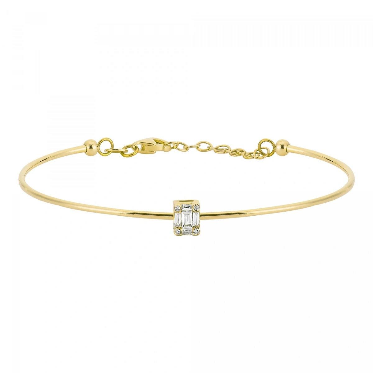 Baget Taşlı Klasik Altın Bileklik