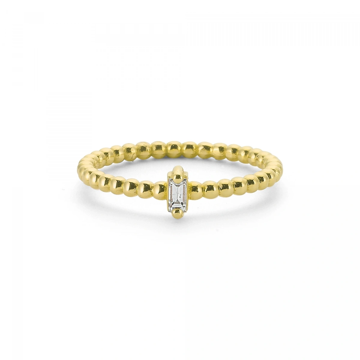 Baget Taşlı Minimal Altın Yüzük