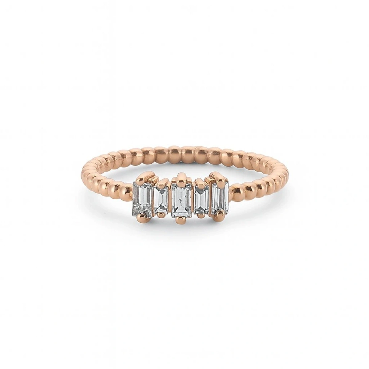 Baget Taşlı Modern Altın Yüzük